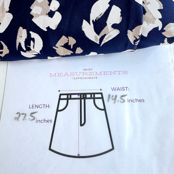 Eliza J Womens Pleated Abstract Jacquard Skirt Size 6 Metallic Office Party Blue - Picture 10 of 10